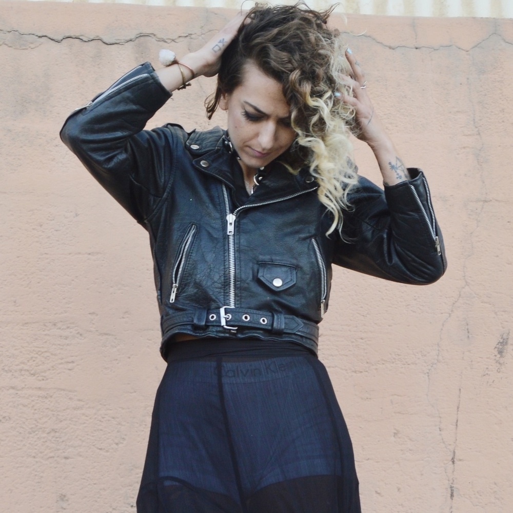 Vintage 80's genuine leather moto/biker jacket